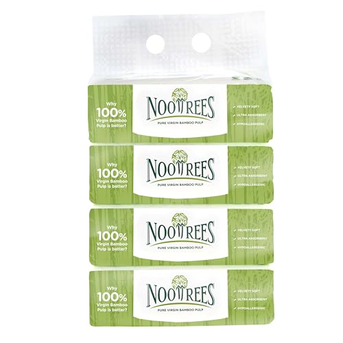 NooTrees Bamboo 2-Ply Facial Tissues Soft Packs (Pack of 4 170 Sheets Each)