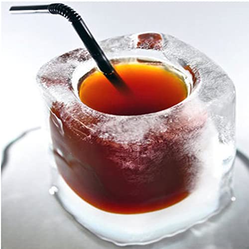 Dd-Life 4 Pcs 4-Cavity Ice Cubist Ice Shot Glass Molds Round Shot Glass Silicone Mold(Red） #TOP6