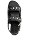 KARL LAGERFELD Women's Charlay Double Strap Sandal with Pin Embellishments, DARK BLACK, 6.5