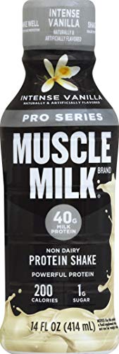 Muscle Milk Pro Series, Mega Protein Shake, Intense Vanilla, 14 Ounce, Pack of 12