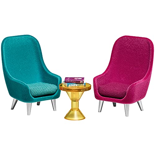 Fauteuils Lundby 60305900 vert prune jaune pour salon de maison de poupée