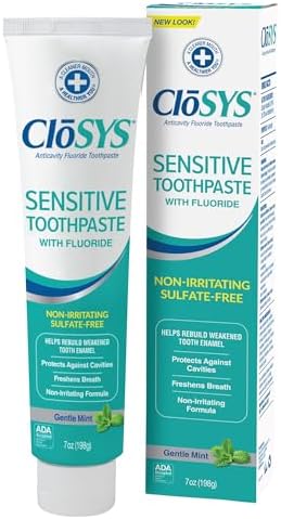 CloSYS SLS Free Toothpaste with Fluoride, 7 Ounce, Gentle Mint