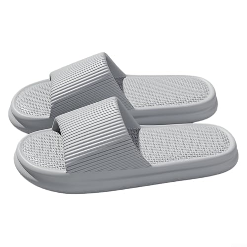 Comodi ciabatte da doccia in EVA con suola antiscivolo e funzione di drenaggio rapido dell'acqua, sandali leggeri per la casa, adatti per bagno, piscina, palestra, da uomini e donne (36-37 grigio)