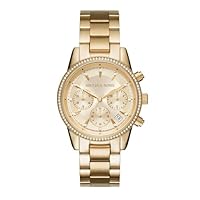 Michael Kors Women's Ritz Chronograph Stainless Steel Watch, MK6356, Gold, 37 mm