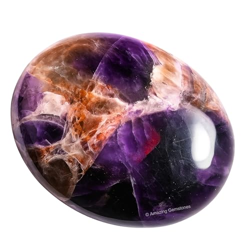 Image of Dreamy Amethyst Crystals and Healing Stones - Large Palm Stone Crystals Piedra - Crystal for Good Luck, Positive Energy, Meditation - Unique Stocking Stuffers and Birthday Gifts for Women, Men