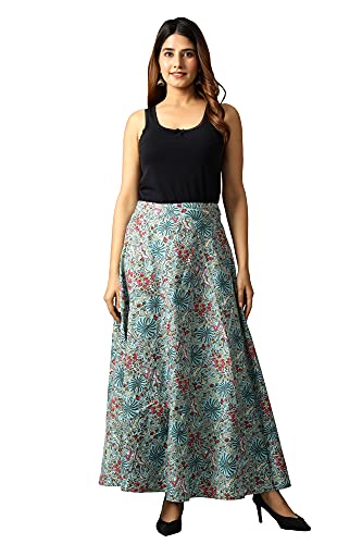 Image of Ravaiyaa - Attitude is everything Cotton Hand Block Floral Printed Wrap Around Women's Free Size Skirt Rapron