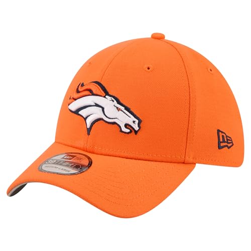New Era Mens Orange Denver Broncos Core Team 39THIRTY Flex Hat