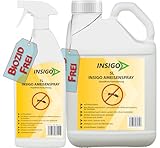 INSIGO Ameisen Abwehrspray 1L + 5L Kanister - Ameisenmittel mit mechanischer Wirkung auf Ameisen - Effektiver Schutz für Haus & Garten - Ameisen Spray mit Sofortwirkung
