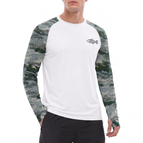 Riverruns Men's Camo Raglan Sleeve Graphic Shirt, UPF50+ Outdoor Top - image 1