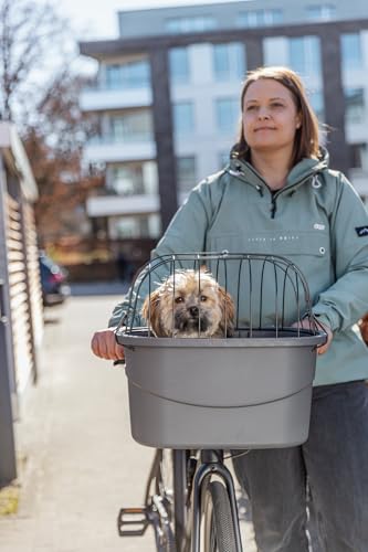 TRIXIE Hundekorb für das Fahrrad vorne bis 5 kg 42 × 39 × 30 cm – Hundefahrradkorb für Lenker 22–32 mm, aus Kunststoff und Gitter mit Schnellfixierung - 13096