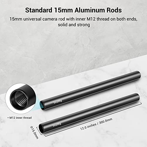Image of SmallRig Universal 15mm Shoulder Pad Support + 12 Inches (30 cm) Aluminum Alloy 15mm Rod