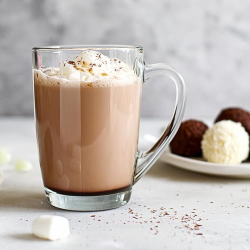 Glasmark KROSNO 1992 Gläser Set Kaffeegläser Teegläser Mit Henkel 6 Stück 300 ml Kaffee Tee Latte Glas Teetassen Glasbecher Trinkglas Spülmaschinengeeignet Ala