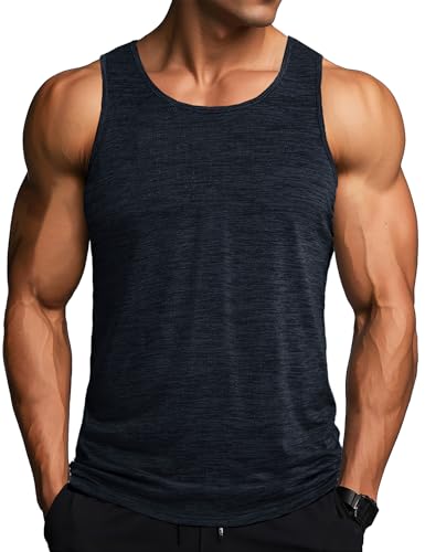 MAGCOMSEN Men's Tank Tops Quick Dry Workout Sleeveless Gym Muscle Shirts Athletic Bodybuilding Tee Shirt