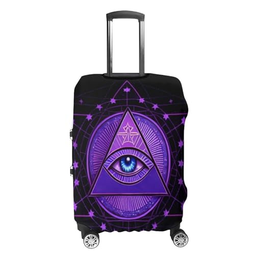 Blue Triangle Eye Stars Masonic Symbol Art Zipper Travel Luggage Suitcase Protector Baggage Cover Anti-Scratch Luggage Case Waterproof Protective Cover for 19-32 inch Suitcase, 3D Print4