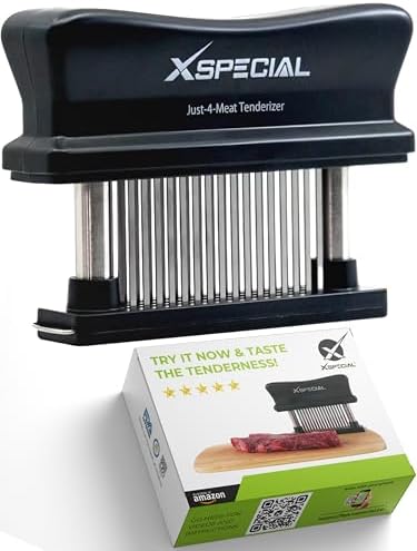 Meat Tenderizer Tool 48 Blades Stainless Steel - Kitchen Cooking Gadgets Tools with Ultra Sharp Needle That Makes Steak & Chicken Tender - No More Hammer, Meat Pounder Or Mallet