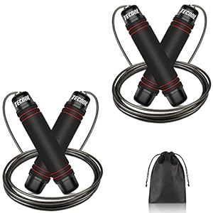 TECOOL Springtouw fitness, Speed Rope springtouw voor volwassenen, springtouw voor kinderen met kogellagers en in lengte…