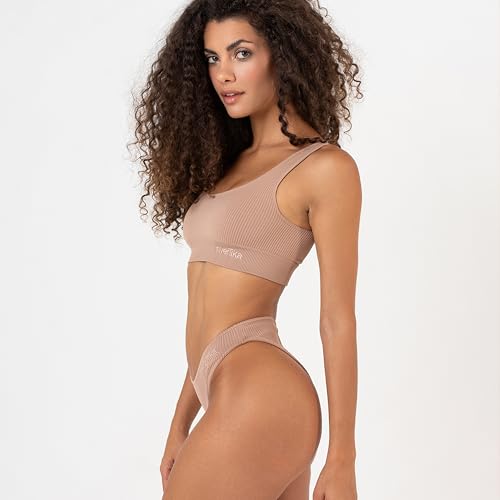 Ensemble Sportif Pole Dance Invertika Anti Glissement Tenue Sans Couture Côtelée Top Slip Italie