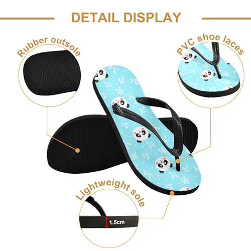 Cute Panda Blue Flip Flop Beach Summer Casual Sandal for Women & Men Shower Shoes 23016462