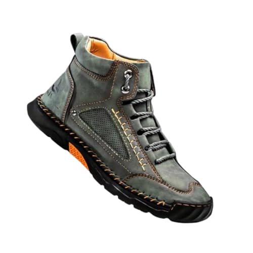 Sawbehind Men's Comfortable Handmade Leather Boots, SawBehind Mens Boots Wide,Pressure Relief
