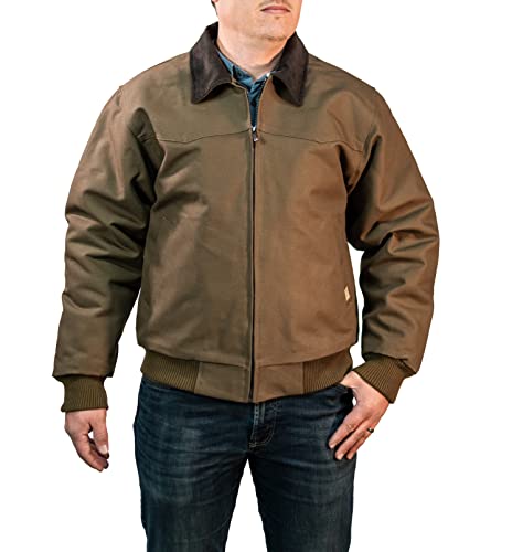 La Mejor Recopilación de Chaquetas para Hombre comprados en linea. 44 REIMER | Chamarra de hombre vaquera uso rudo exterior de lona térmica de trabajo, color Tabaco, talla XL