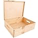 Creative DECO XL Grande Caja Madera Decorativa | con Tapa y Asas | 40 x 30 x 13 cm (+/-1cm) | Almacenaje Documentos, Juguetes, Herramientas | Cofre para Decorar Regalo Decoupage | EN Bruto SIN LIJAR