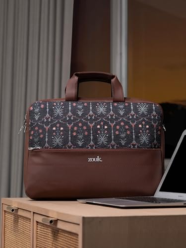 Image of ZOUK Arin Laptop Bag | Slim & Stylish Laptop Bag for Women Office Use | Fits 15.6+ Inch Laptop | Padded Compartment Fits up to 17 Inch Laptop | Water-Resistant | Lightweight