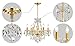 AGV LIGHTING Crystal Chandeliers Light Fixture, Mid-Century Style, Perfect for Living Space, 6-Light Sockets, D21 x H20, Adjustable Chains 59