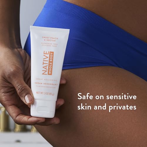 Image of Native Whole Body Deodorant Cream Contains Naturally Derived Ingredients, Deodorant for Women & Men | 72 Hour Odor Protection, Aluminum Free with Coconut Oil and Shea Butter | Sweet Peach & Nectar