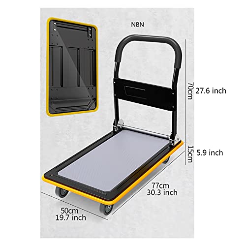 Carretilla de plataforma con chasis metálico resistente y mango plegable miniatura 2