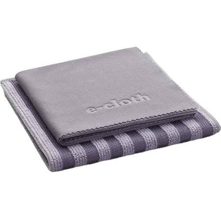 E-Cloth Stainless Steel Microfiber Cleaning Cloth Pack, Gray & Silver, 2 Cloth Set