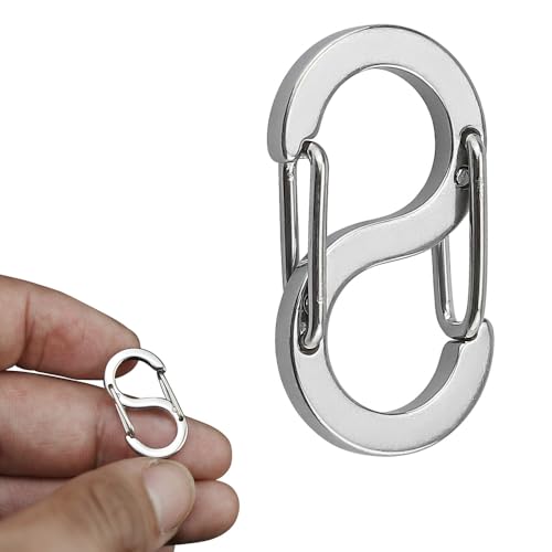 [Glvaner] キーホルダー S字カラビ ステンレス製 10個入 22mm 錆びない 軽量 多機能 紛失防止 留め具 リング DIY用品 アクセサリーパーツ 手作り 生活雑貨 (シルバー)