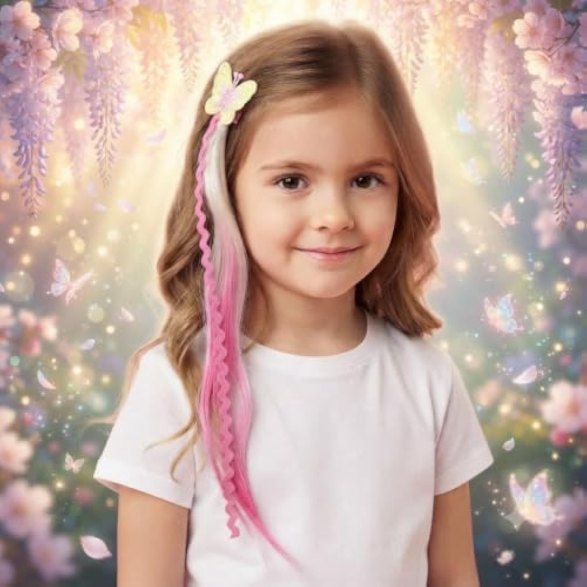Colorful Curly Hair Extensions with Cute Unicorn Clips
