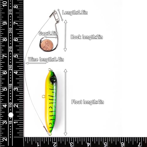 image for Dr.Fish 5 Pack Catfish Float Rigs Demon Dragon Catfish Rattling Line F