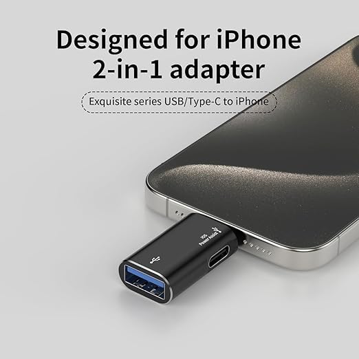 Image of Lightning to USB Female Adapter, Ap /ple MFi Certified iPhone USB 3.0 OTG Adapter with USB-C Aux Power Port for iPhone 14 /13 /12 /11 /iPad, Supports Hard Disk, Card Reader,
