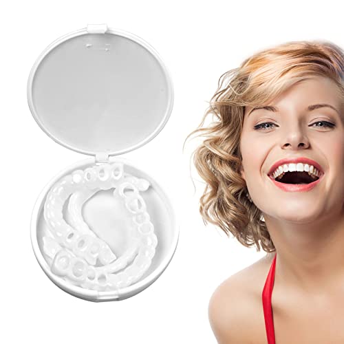 Fake Teeth, Snap on Veneers, Veneers Snap in Teeth,Veneers Dentures Socket Teeth Covers for Men and Women, Cover The Imperfect Teeth, Fix Confident Smile