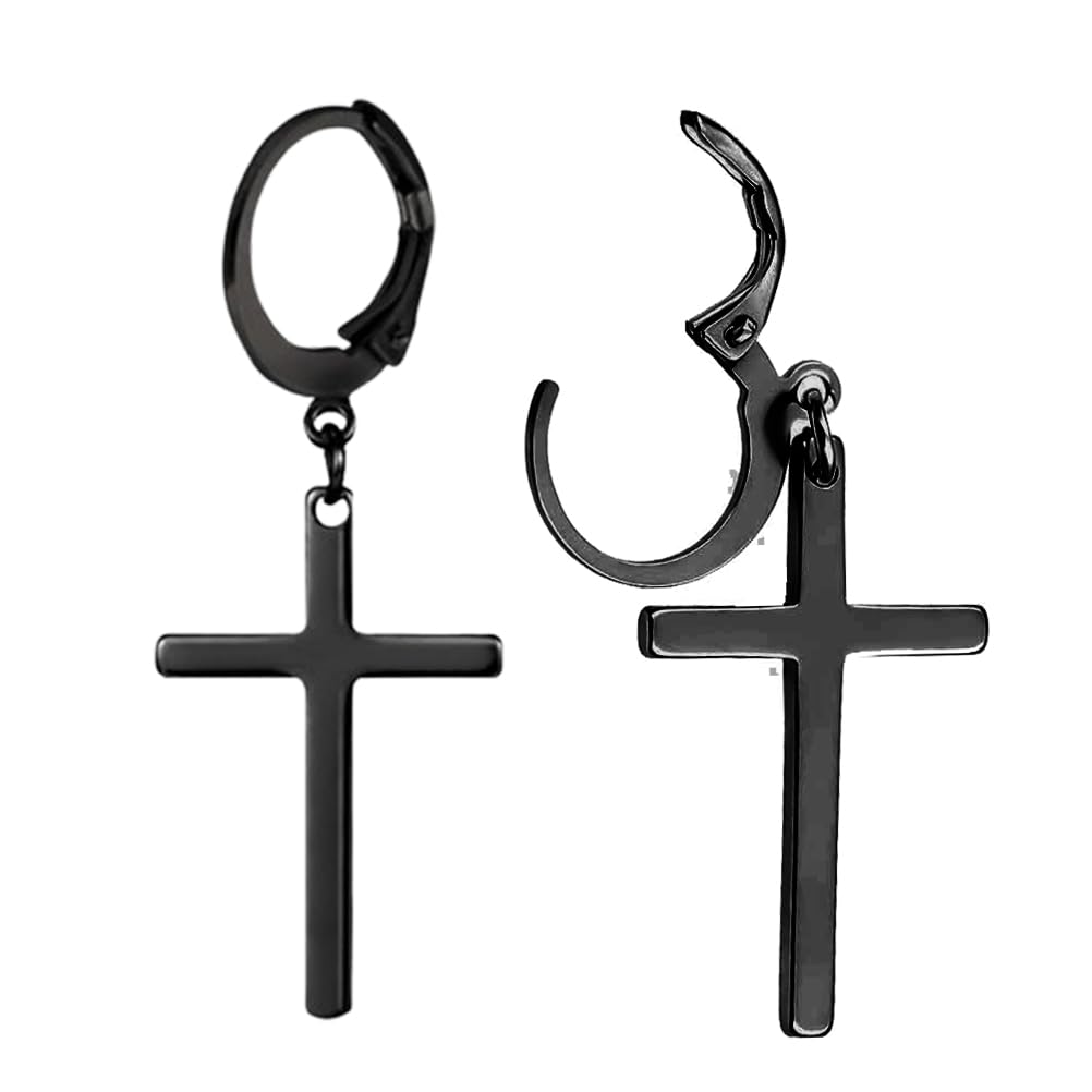 Orecchino a croce e catena color argento | Disponibile! | Fort Tempus