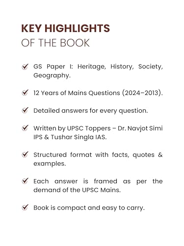 Image of GS 1 - UPSC Civil Services IAS Mains Previous Years (2024-2013) Topic Wise Solved Question Papers By Dr. Navjot Simi IPS & Tushar Singla IAS | UPSC GUIDE