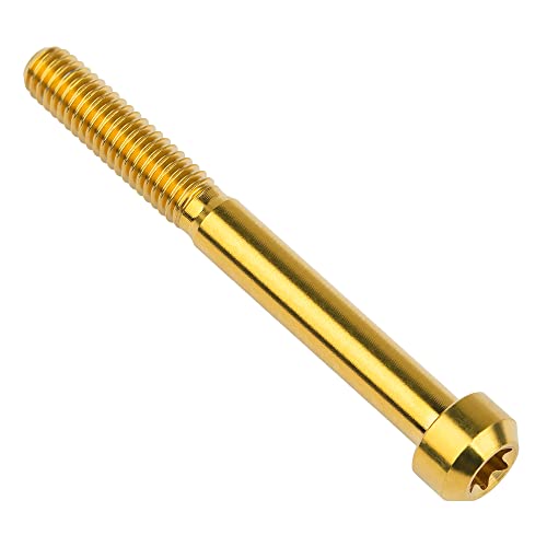 Image of Titanium Torx Square Head M6 x 10 15 20 25 30 35 40 45 50 60 65 70 80mm Screw Pack of 5 (Gold, M6x60mm)