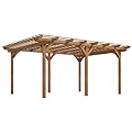 Outsunny 12' x 16' Outdoor Pergola, Wood Gazebo Grape Trellis with Stable Structure for Climbing Plant Support, Garden, Patio, Backyard, Deck