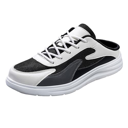 Générique Basket Homme Blanche - Basket Homme Montante - Paire De Chaussures en Maille Mules Plates sans Talon Chaussures De Sport Décontractées