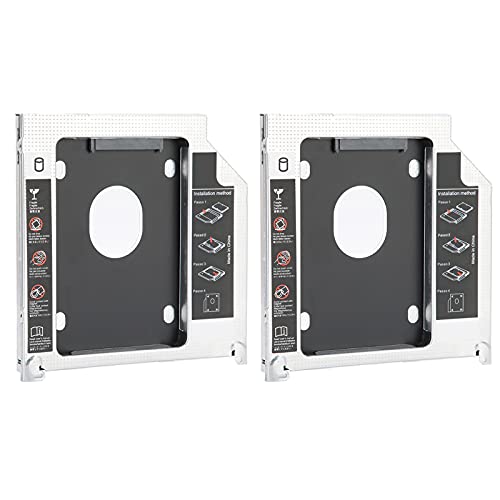 aqxreight 2Pcs 2nd SSD HDD Adaptador Caja 5mm DVD miniatura 1