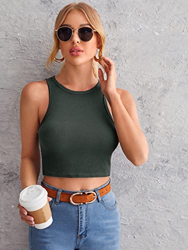 Image of Leriya Fashion Women's & Girls' Solid Asymmetrical Round Neck Cotton & Rayon Crop Top