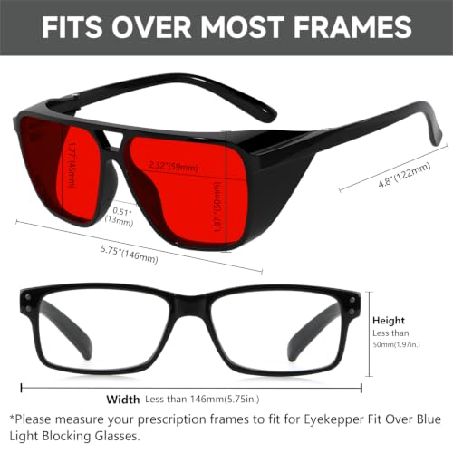 Image of Eyekepper Red Light Glasses, Blue Blocking for Sleep, Men Women, Fit over