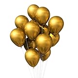 Luftballons Gold, 30 Stück 10 Zoll Gold Latex Ballons,Geburtstag Luftballon,Helium Ballons für Geburtstage,Hochzeit, Babyparty,Schulfeier Party,Thema Partydeko
