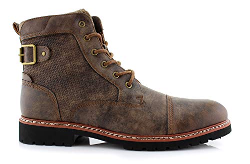 Image of Polar Fox Men's Casual Cap-Toe Ankle Boot Collection | Lace-Up Work, Combat, and Chukka Styles