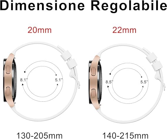 Wanme 20 mm 22 mm Rubber Watch Strap, Replacement Silicone Watch Bands with Quick Release, Waterproof Soft Watch Bands with M - 3