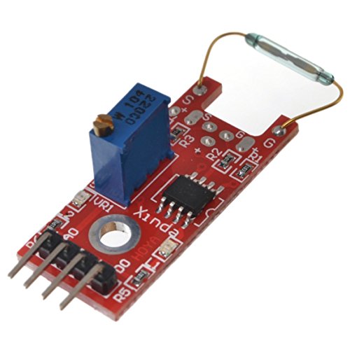 Puuli Large Reed Magnetic Switch Sensor Module with LM393 Voltage Comparator IC