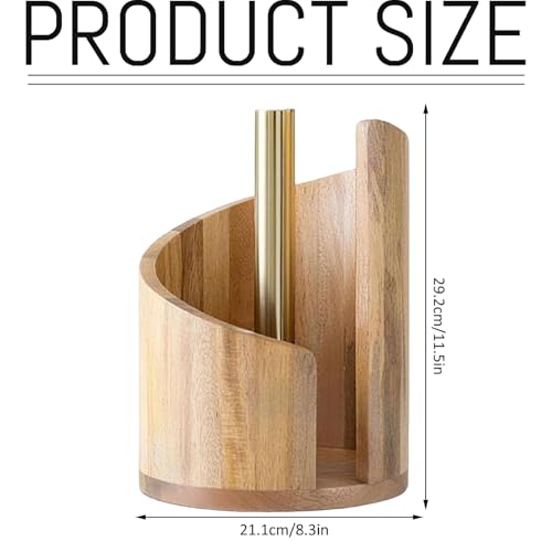 Soporte para papel de cocina de montaña de madera: dile adiós al desorden en la encimera del baño 4