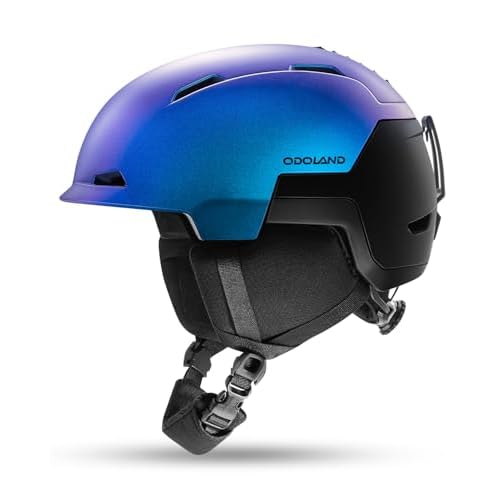 Odoland Casque de Ski pour Homme Femme, Casque de Snowboard avec Réglage Ajustable pour Adulte Adolescent, Certifié Sécurité, Compatible avec Les Lunettes de Ski, pour Ski, Snowboard L(59-62