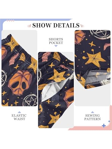 Vintage Skull Star Leaf Boys Pants for Kids Jogger Pants with Pockets S4